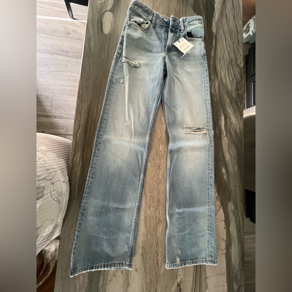 Zara Light Blue Distressed Jeans